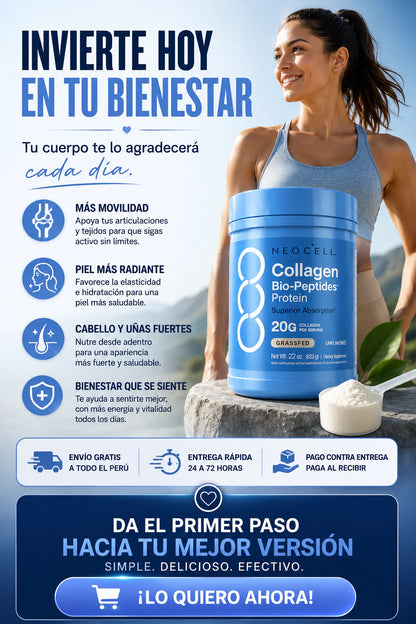 🔥Último día de oferta:Lleva 1 Bio Collagen Peptides por solo S/99 últimas unidades