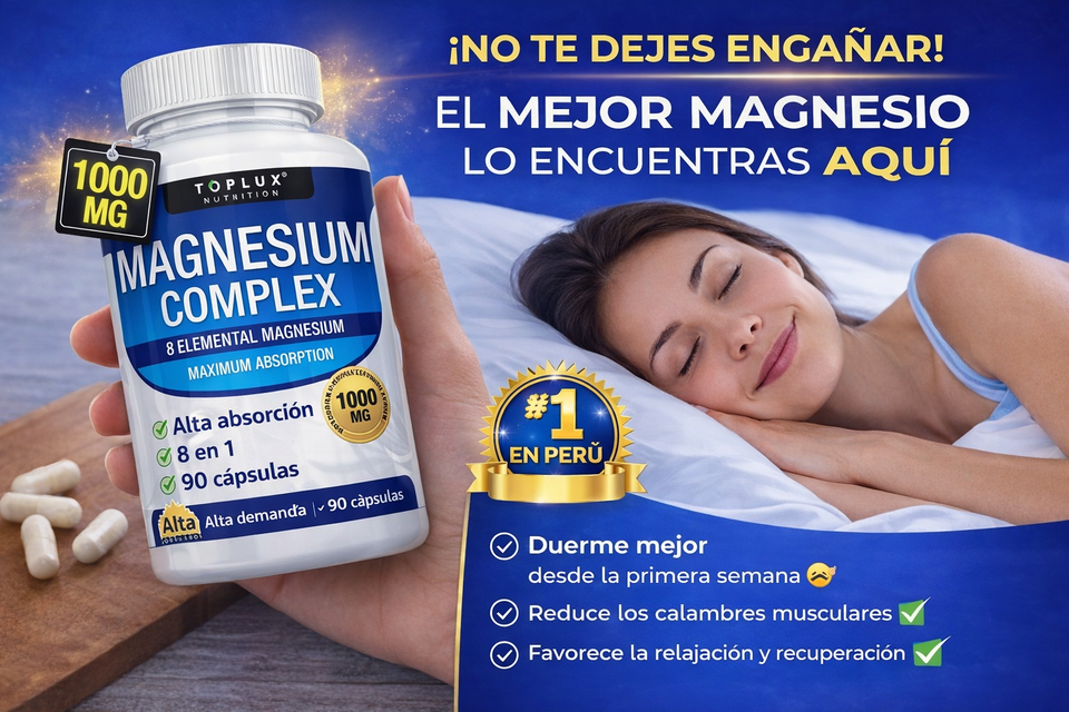 Magnesio Complex 8 en 1: formula original -90 cápsulas 🔥