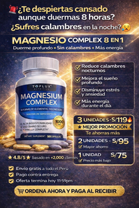 Magnesio Complex 8 en 1: formula original -90 cápsulas 🔥